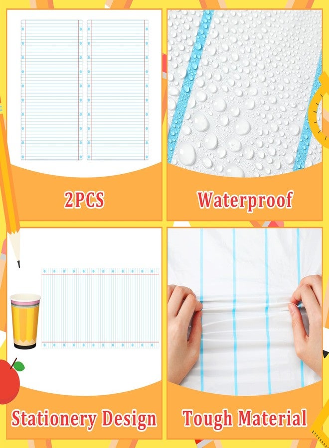 Reallnaive 146 Pcs Back to School Decorations Apple Disposable Plate First Day of School Party Supplies Tableware Set for 24 Guest 2 Disposable Tablecloth Composition Notebook for Classroom Pre K Graduation - Image 4